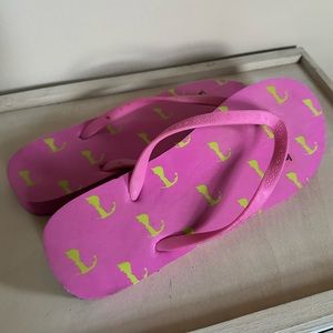 Cape Cod Flip Flops - Pink & Lime - Size 8